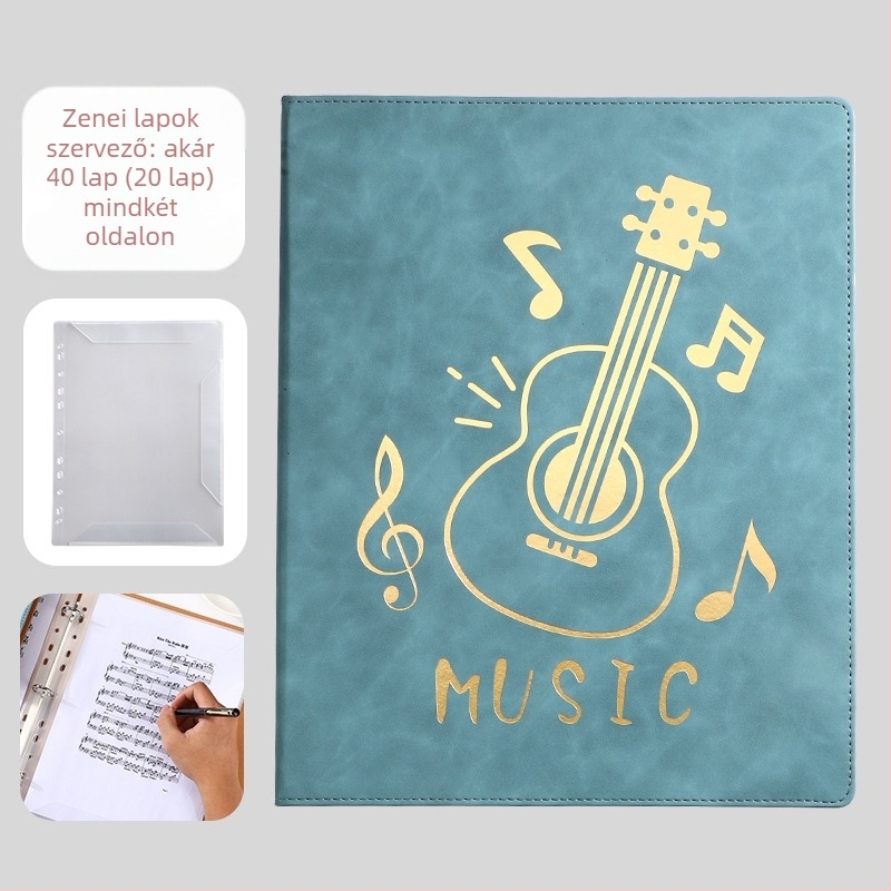 Bőr partitúra mappa, Monrick márka, modell Music score clip, 20 oldal, vastagság 30