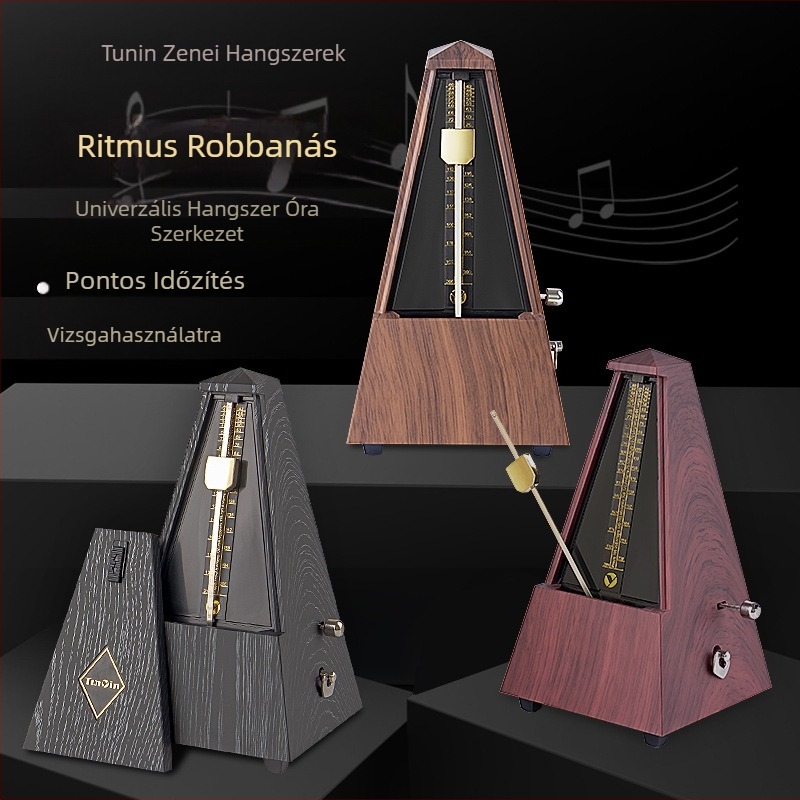 Torony-stílusú mechanikus metronóm japán mozgással, tiszta réz testtel, zongora vizsgákhoz; alkalmas gitárhoz, guzhenhez és más hangszerhez