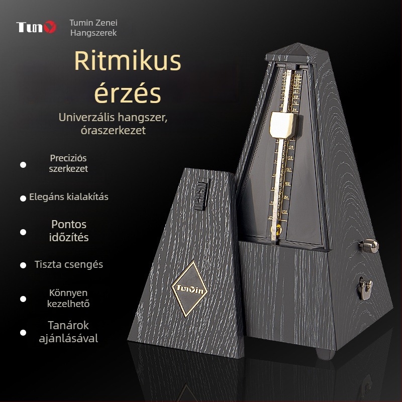 Torony-stílusú mechanikus metronóm japán mozgással, tiszta réz testtel, zongora vizsgákhoz; alkalmas gitárhoz, guzhenhez és más hangszerhez