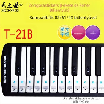 Zongora billentyű matrica PVC, modell T-21B, Music of the Clouds, OPP csomagolás, Shenzhen eredet