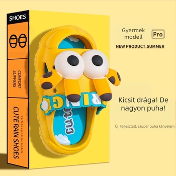 Gyermekeknek készült plázs cipő Cartoon állatos mintával, PVC felső és talp, 4–6 éveseknek, 2024 nyár