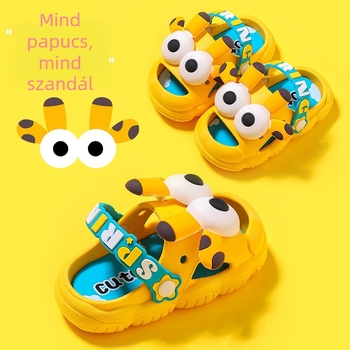 Gyermekeknek készült plázs cipő Cartoon állatos mintával, PVC felső és talp, 4–6 éveseknek, 2024 nyár