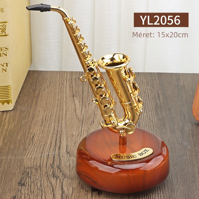 Saxofon zenés dísztárgy asztali dekoráció — forgó, ABS, kínai stílus, injekciós öntés (Márka: Shipin Toys; Anyag: ABS; Stílus: Kínai; Gyártási eljárás: Injection molding; IP engedély: Nincs)