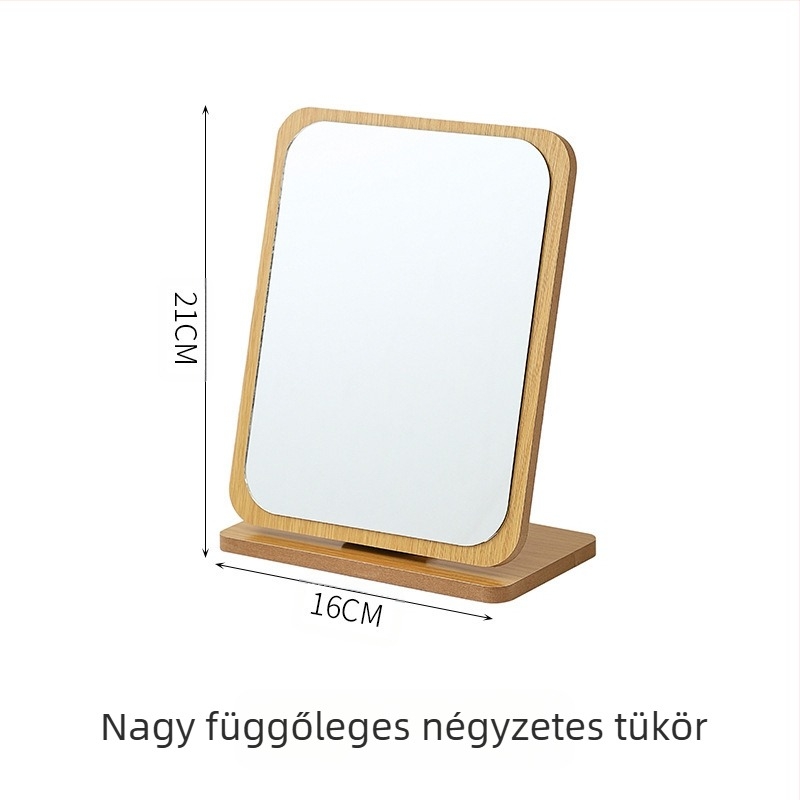 Asztali sminktükör egyoldalas, fa kerettel, forgatható, összecsukható, hordozható
