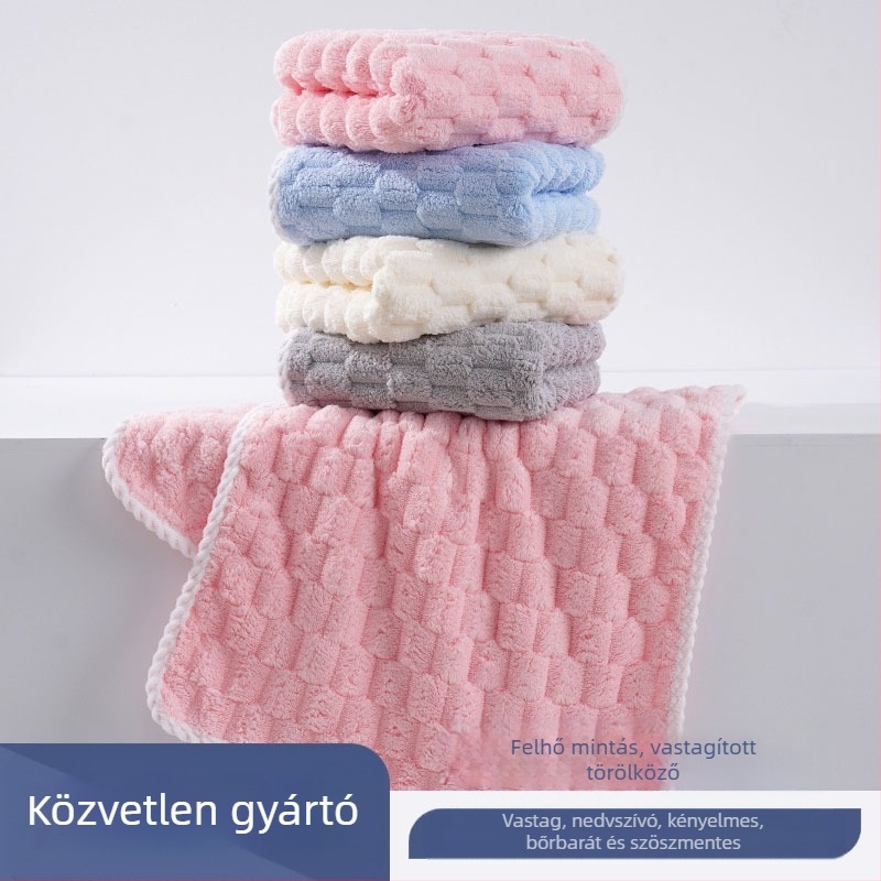Vastagított korall fleece törölköző felnőttek és babák számára — ultra-soft, bőrbarát arctörölköző, otthoni használatra