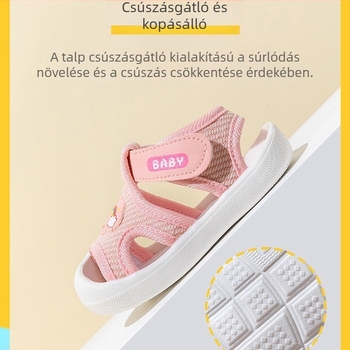 Nyári totyogó cipő, 12–36 hónapos gyerekeknek, uniszex, Velcro, légáteresztő, csúszásmentes talp
