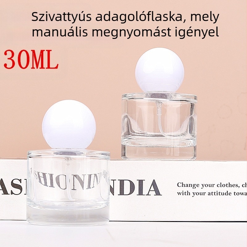 Üveg parfümös szóróflakon, üvegfúvott technikával készült; licencelt magáncímkézés; Márka: Makeup shopkeeper; Csomagolás szintje: 2.