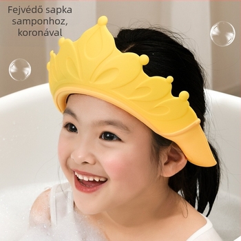 Babák fürdető zuhanysapka szem- és fülvédővel, puha gumi, polipropilén (PP), állítható, vízálló