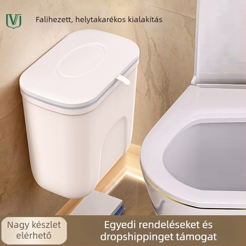 Fali szemetes, ovális, 12L, műanyag, fedél nélküli