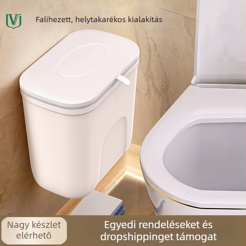 Fali szemetes, ovális, 12L, műanyag, fedél nélküli