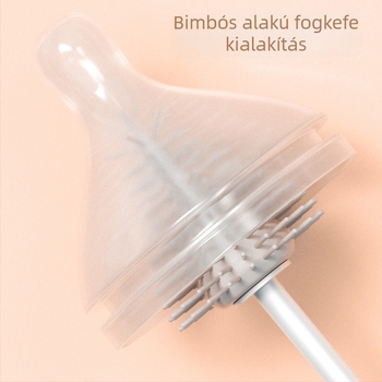 Három az egyben szilikon üvegkefet készlet, tartalmaz cumisüveg-tisztító és szívószál tisztító kefét; strapabíró szilikon és ABS; 89 g; SAIDAH