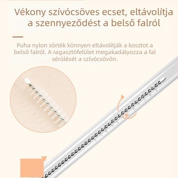 Három az egyben szilikon üvegkefet készlet, tartalmaz cumisüveg-tisztító és szívószál tisztító kefét; strapabíró szilikon és ABS; 89 g; SAIDAH
