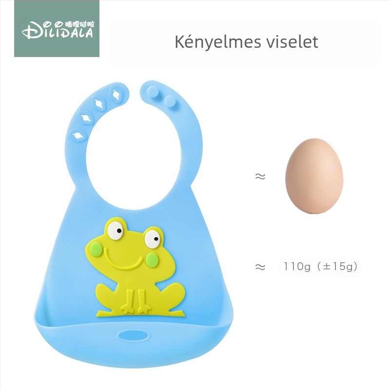 Szilikon baba etető kötény - háromdimenziós vízálló, ultra puha, élelmiszer-biztonságú szilikon, könnyen tisztítható