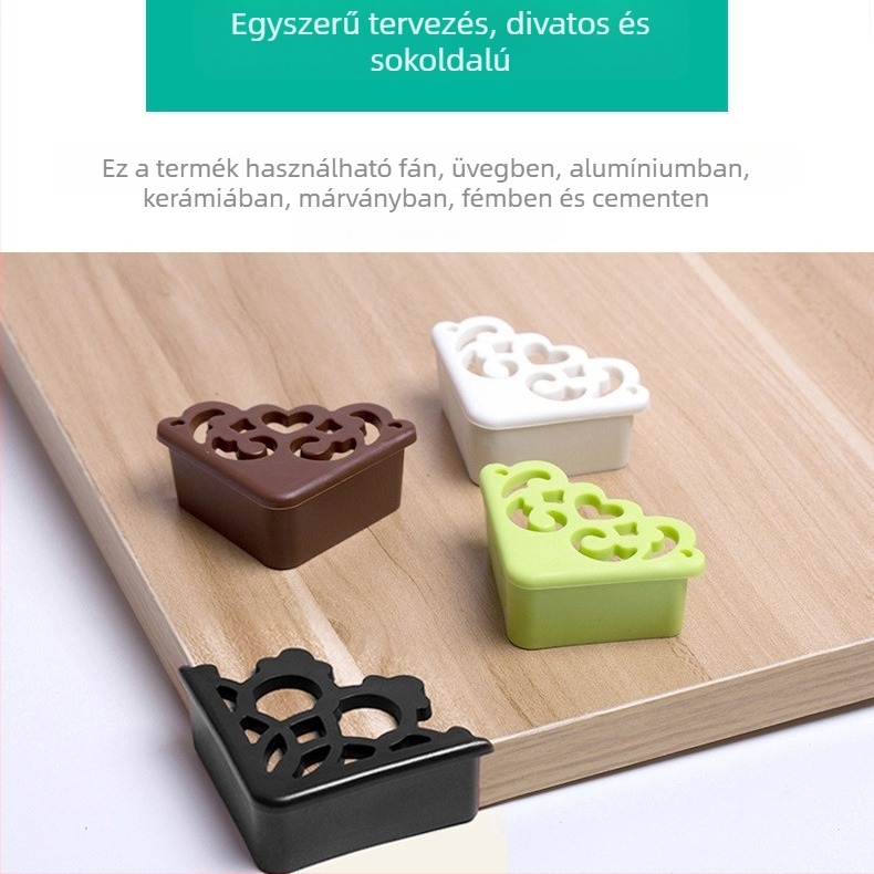 Asztal sarokvédő, jobb szögű, szilikonból, ütközésgátló, 200 darabos csomag, Ri Byrne