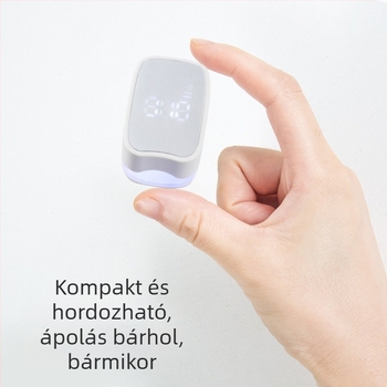 Hordozható manikűr lámpa digitális kijelzővel, újratölthető, három LED fényforrással