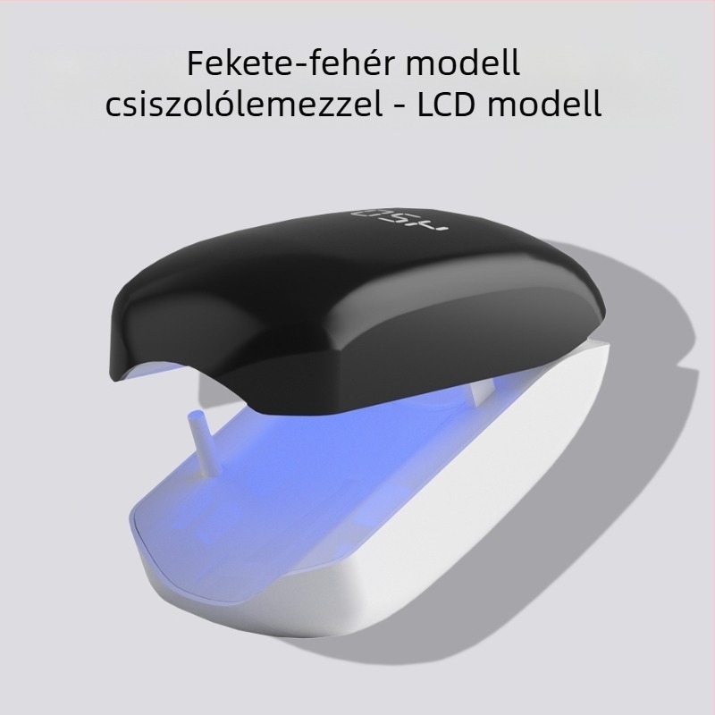 Hordozható manikűr lámpa digitális kijelzővel, újratölthető, három LED fényforrással