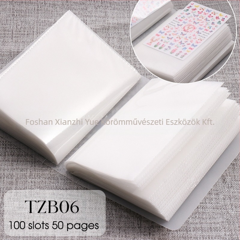 Körömdíszítő matricák könyve, nagy kapacitású tároló és kiállító, SWEET TREND OEM, műanyag, Guangdong eredet, 20 lap