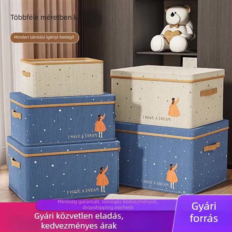 Összecsukható textil ruhatároló doboz a ruhásszekrényhez, 10–20 literes kapacitás