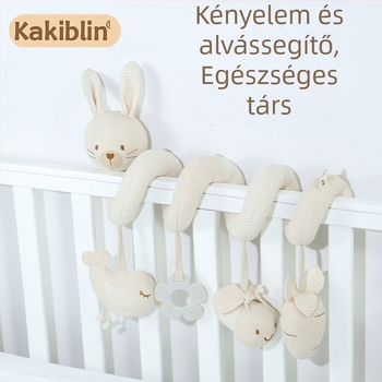kakiblin Organikus pamut ágyneműre akasztható játék babáknak és kisgyerekeknek, korai nevelés, textil játék, 0–3 év