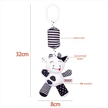 Tololo plüss bébi függő csengő játék állatmotívummal, fejleszti a látást, a hallást és a kéz-szem koordinációt, 0–3 éveseknek