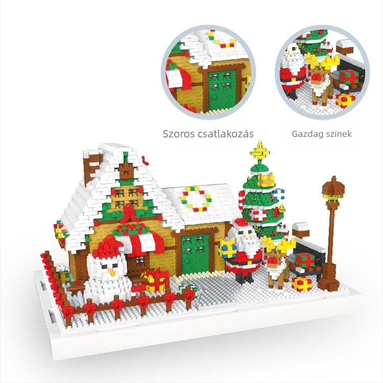 24 napos Advent karácsonyfát építő blokk játék – Mikulás téma, ABS, DIY, 0,8 kg, 7–14 éveseknek, nem elektromos