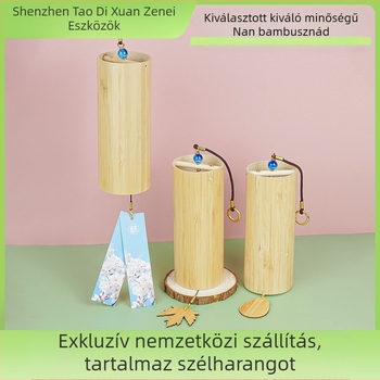 Bambusz szélharangok — kézzel hajtott bambuszcső harang; modern minimál stílus; otthonra, kertre és kültéri területekre