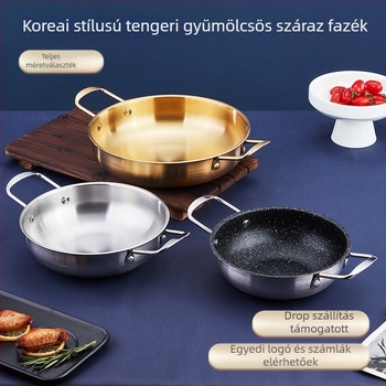 Koreai stílusú mini forró fazék tenger gyümölcseihez és tésztaételekhez, rozsdamentes acél, tapadásmentes, üvegfedél, 2.1–4 L kapacitás