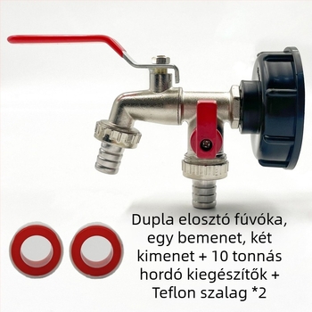 Kerti csap SZ-054 kettős kimenettel — réz test, nikkelezett felület, egykaros kettős működtetés, egyszerű telepítés