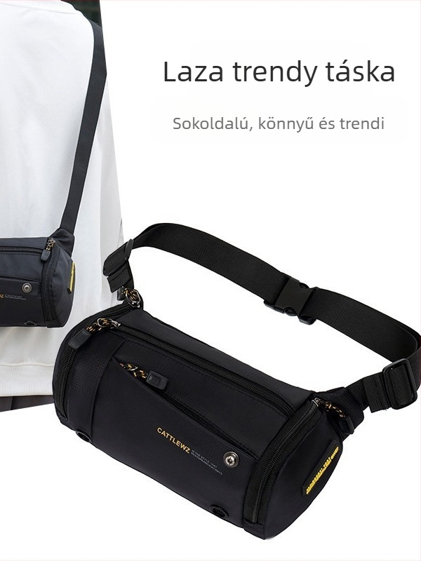 Férfi válltáska, street-trendy stílus, nylon, poliészter bélés, Sunshine Emperor, betűmintás