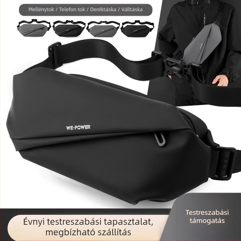 Nylonból készült férfi mellkas táska – vízálló és kopásálló, aszexuális stílus
