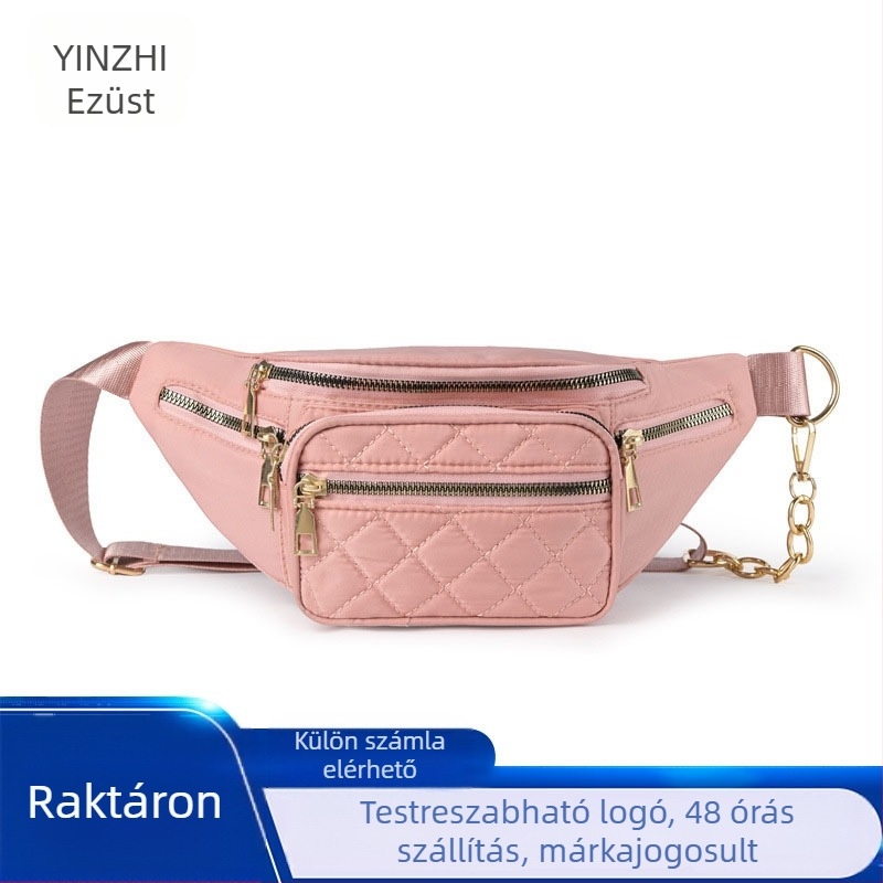 Crossbody táska – gyémánt mintás quilt, nylon, cipzár, poliészter bélés, háromdimenziós külső, 2024 tél