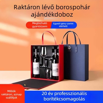 Gravírozott, domborított szitanyomásos boros doboz; modell: boros doboz; anyag: papír/karton; csomagolás típusa: általános csomagolás; cél: ajándékcsomagolás, élelmiszer- és italcsomagolás
