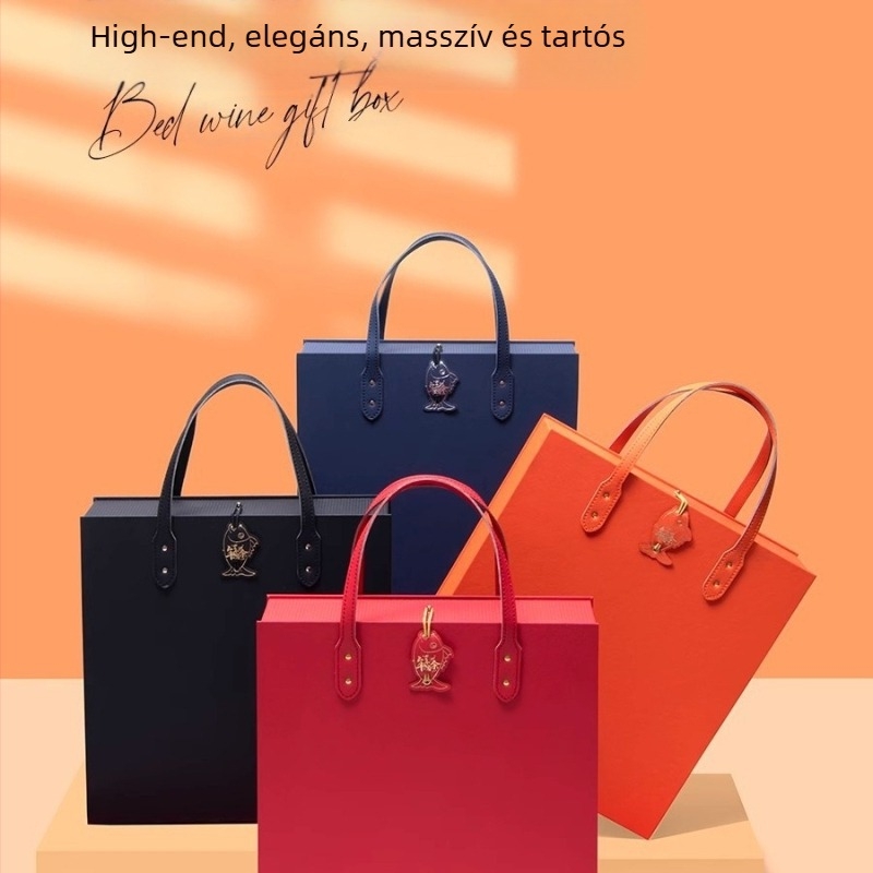 Gravírozott, domborított szitanyomásos boros doboz; modell: boros doboz; anyag: papír/karton; csomagolás típusa: általános csomagolás; cél: ajándékcsomagolás, élelmiszer- és italcsomagolás