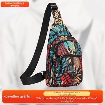 Crossbody táska juharleveles mintával — uniszex, Oxford anyag, poliészter bélés, szabadtéri sportokra