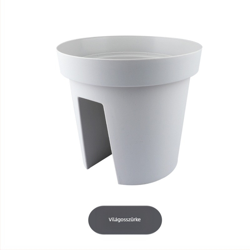 Nyereg alakú balkon virágtartó, függő a korlátra, műgyanta műanyagból, egyszerű stílus