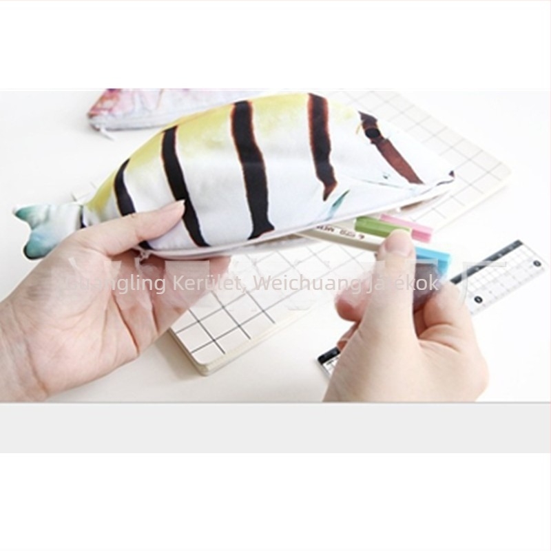 Tolltartó plüss hal formájú, testreszabható, rövid plüss, PP gyapot töltés, 14+ korosztály számára