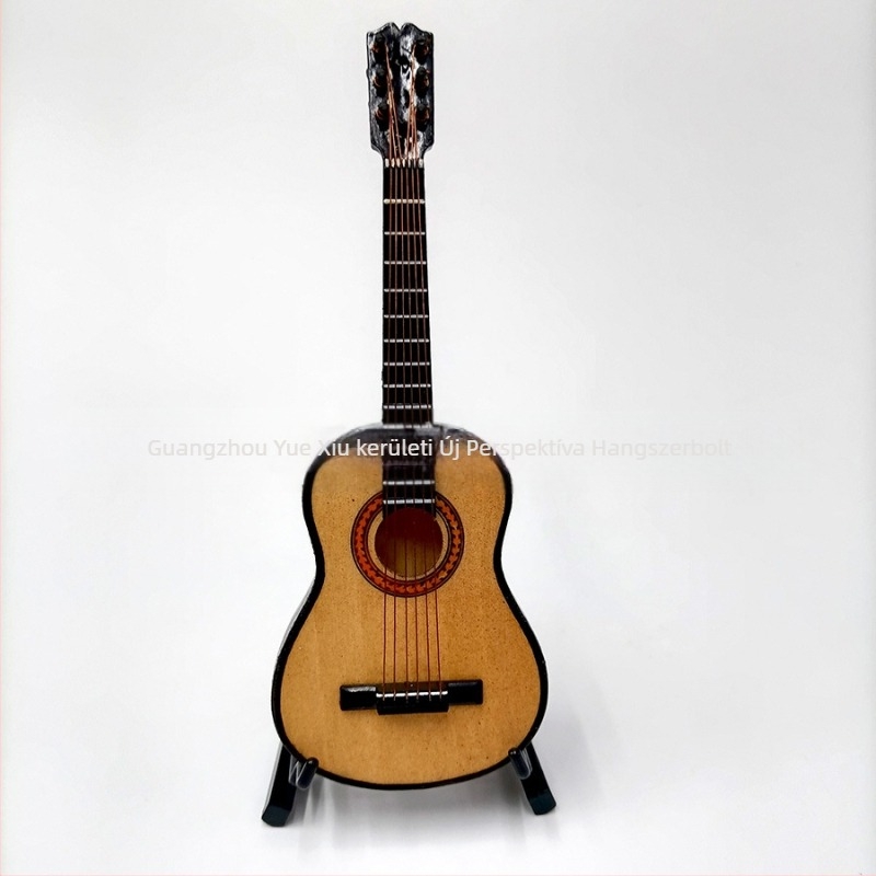 Miniatűr fa gitár babáknak, 1:6/1:8/1:12 arány, DIY babajáték élelmiszer-kiegészítő