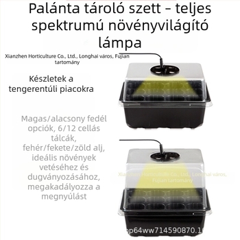 Magasított, megerősített vetőtál világítással, 6/12 lyukú műanyag palántatál a vetéshez és neveléshez