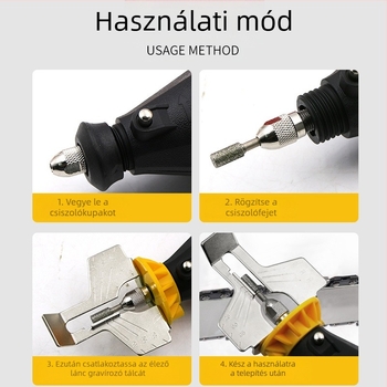 Láncfűrész lánc csiszoló tartozék – élező eszköz a lánc fogaihoz elektromos csiszolóhoz, ABS+fém, QST EXPRESS