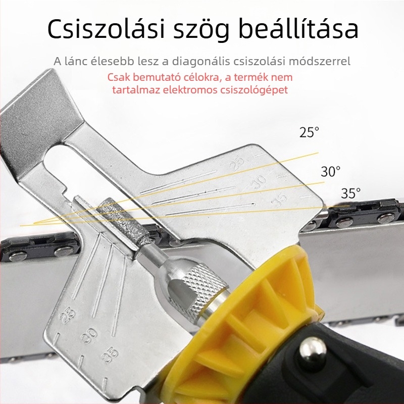 Láncfűrész lánc csiszoló tartozék – élező eszköz a lánc fogaihoz elektromos csiszolóhoz, ABS+fém, QST EXPRESS