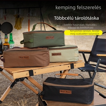 Kültéri kempingeszköz rendező, evőeszköz rekeszekkel, hordozható piknik táska, kopásálló