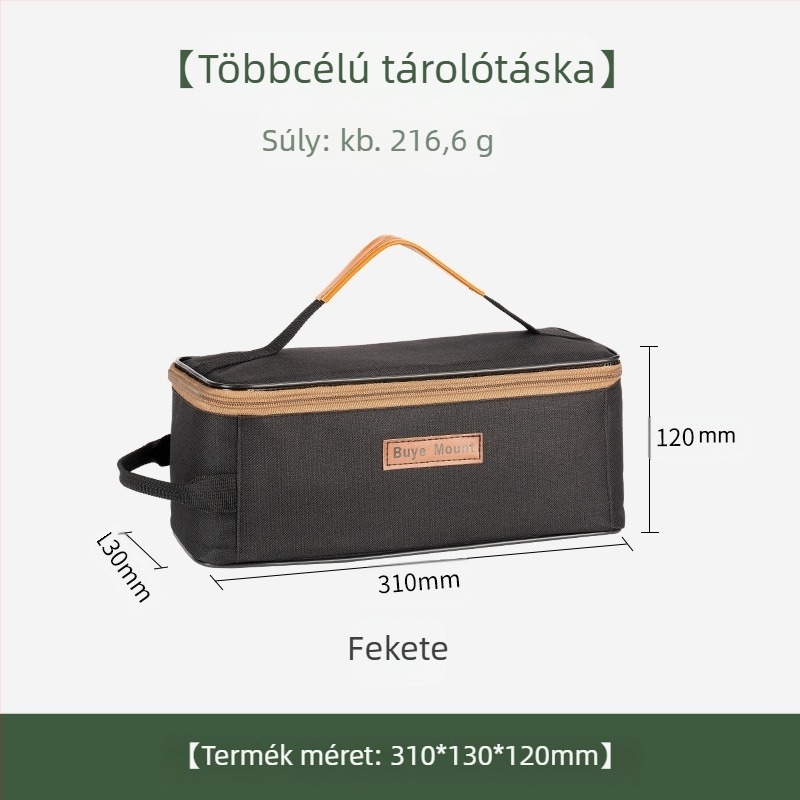 Kültéri kempingeszköz rendező, evőeszköz rekeszekkel, hordozható piknik táska, kopásálló