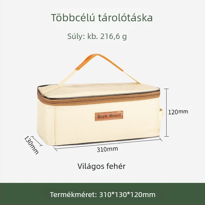 Kültéri kempingeszköz rendező, evőeszköz rekeszekkel, hordozható piknik táska, kopásálló