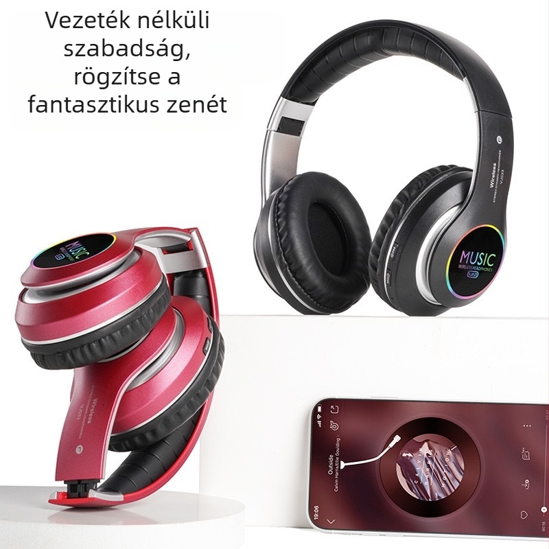 Vezeték nélküli Bluetooth sport fülhallgató fejre szerelhető dizájnnal, Bluetooth 5.0, sztereó, 10 m hatótáv, üzemidő >8 h
