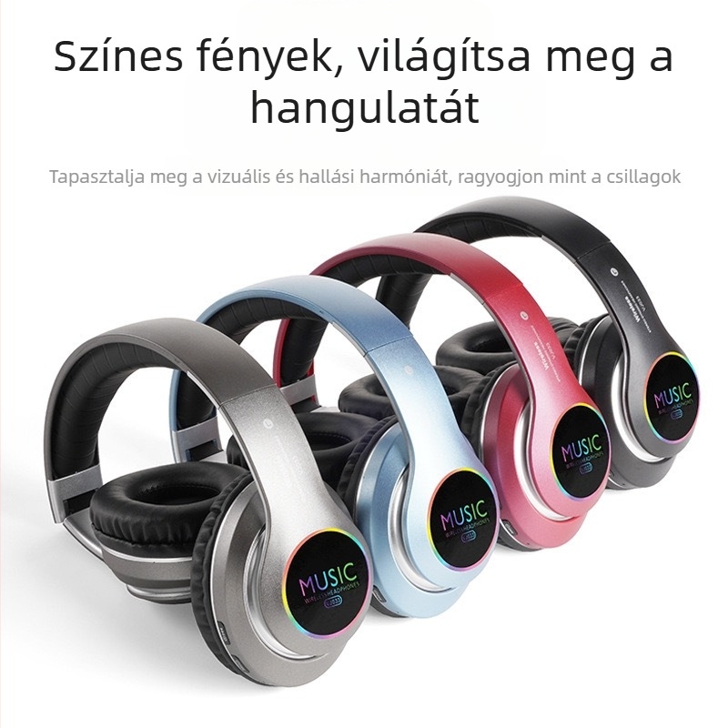 Vezeték nélküli Bluetooth sport fülhallgató fejre szerelhető dizájnnal, Bluetooth 5.0, sztereó, 10 m hatótáv, üzemidő >8 h