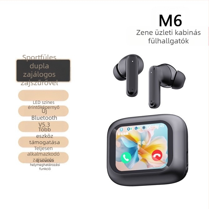 Vezeték nélküli Bluetooth 5.3 játékfülhallgatók aktív ANC-vel, digitális kijelzővel, IPX4, 4–8 órás üzemidő