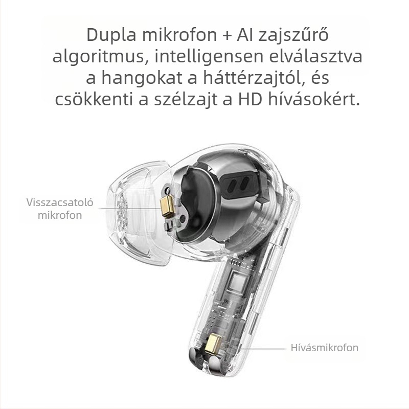 Vezeték nélküli Bluetooth 5.3 játékfülhallgatók aktív ANC-vel, digitális kijelzővel, IPX4, 4–8 órás üzemidő