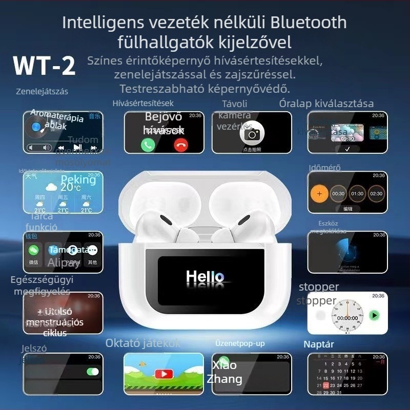 Vezeték nélküli Bluetooth 5.3 játékfülhallgatók aktív ANC-vel, digitális kijelzővel, IPX4, 4–8 órás üzemidő