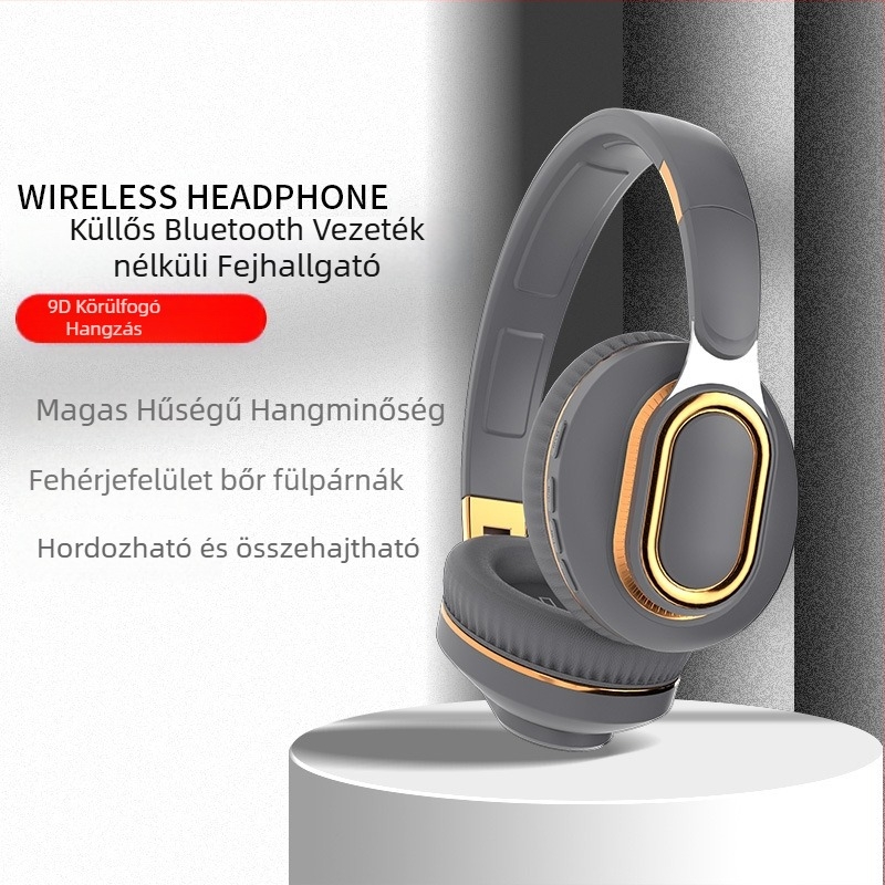 Type-C interfészű Bluetooth fejhallgató, összecsukható kialakítás, kártya‑nyílás, Bluetooth 5.0, akkumulátor üzemideje >8 óra