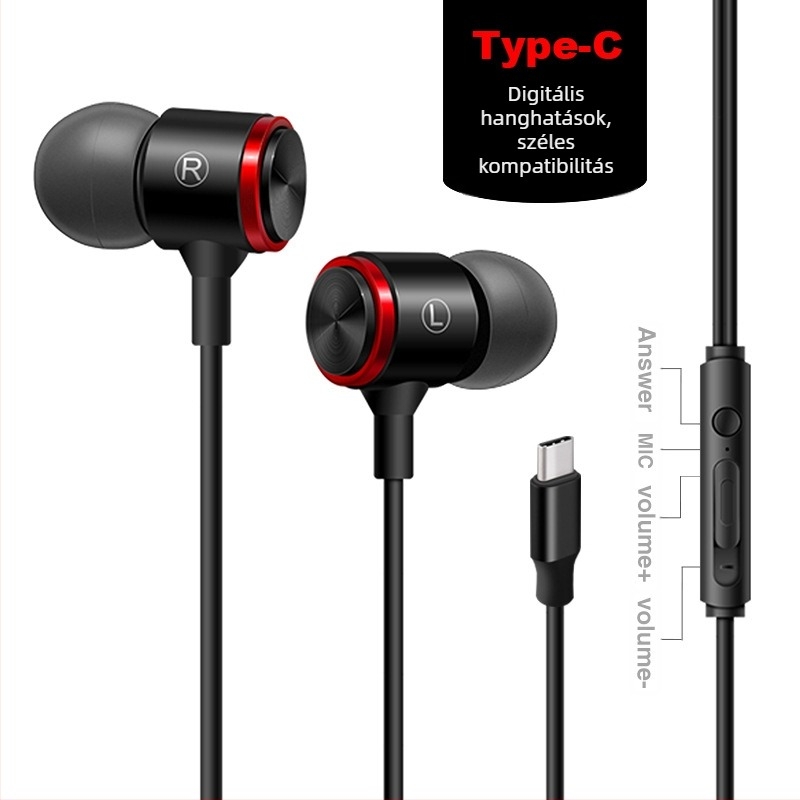 In-Ear gaming fejhallgató, modell E3, vezetékes, érzékenység 103 dB, kábel hossza 120 cm, Android-kompatibilis